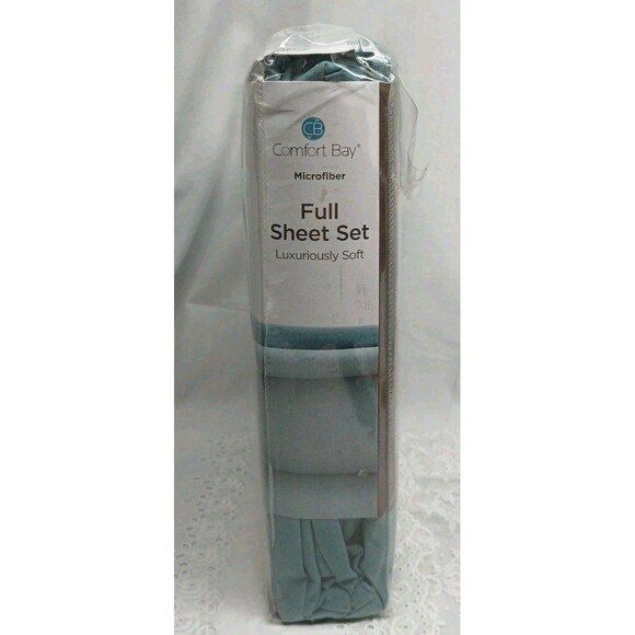 Comfort Bay Full Sheets Set Blue 4pc Microfiber Luxuriously Soft - Picture 6 of 9